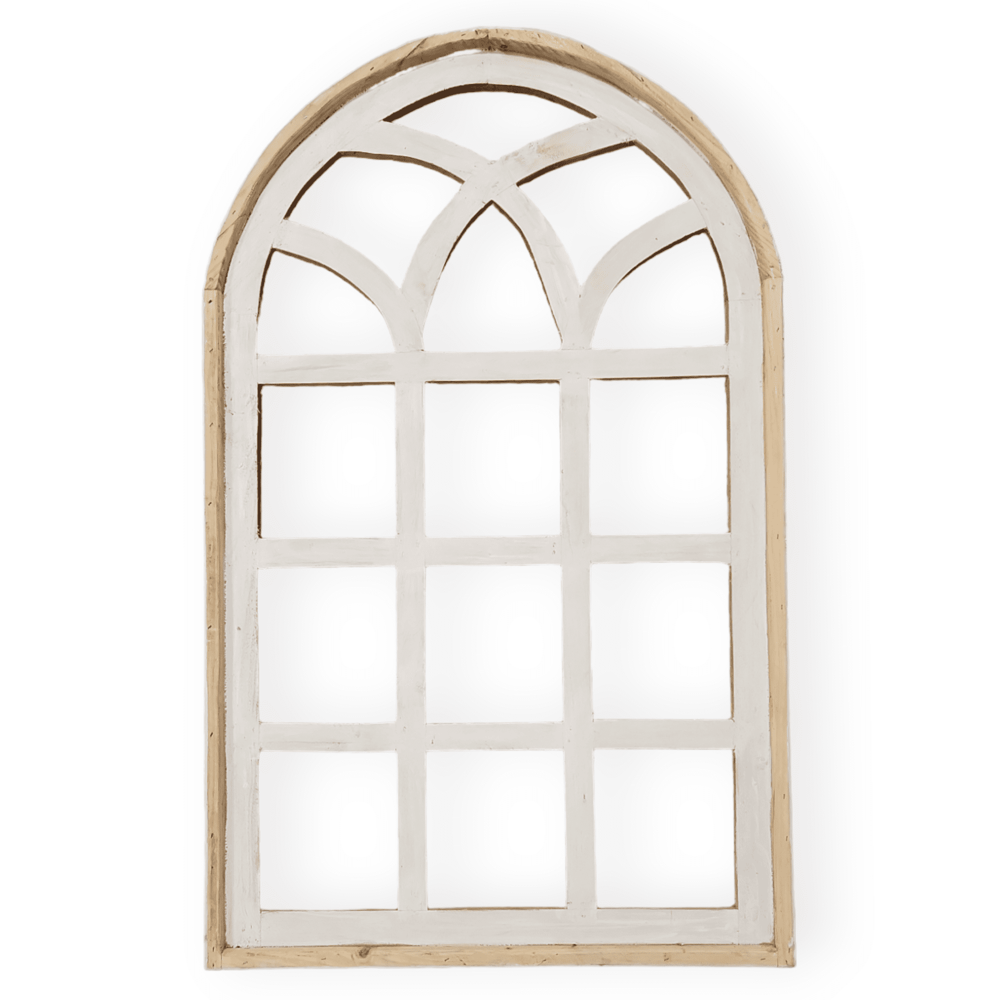 Farmhouse Wooden Wall Window Arch - The Paradise Fields Large Wood Window Frame 2 Sizes 44" and 48" - Paradise Fields + Wreaths wall windowsRanch Junkie